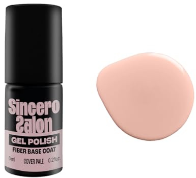 SINCERO SALON Fiber Base Gel mit Fiberglas Cover Pale – Aufbauender Base Coat für Gelnägel – Nagelverstärkung & Schutz für dünne und beschädigte Nägel – Selbstnivellierend – UV LED Gel Nagellack – 6ml