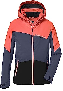 Killtec Flicka Ksw 182 Grls skidjacka, skidjacka/funktionell jacka med avtagbar huva och snöfall, vattentät