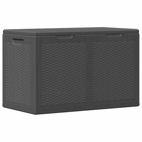 vidaXL Garten-Aufbewahrungsbox 180 L Schwarz PP Rattan