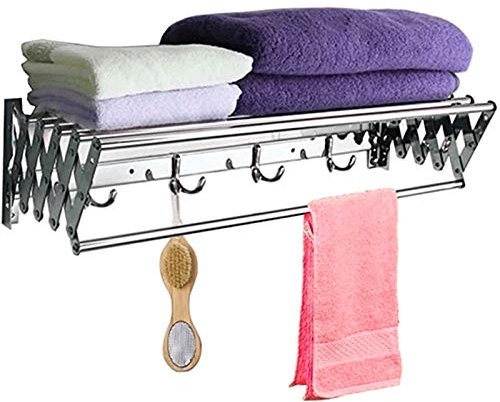 MAZAGE Wäscheständer – Wäschewaschen, zusammenklappbarer Wäscheständer, Pferd, für drinnen und draußen, platzsparend, ausziehbarer Wandtrockner, Wäscheleine (Größe: 60 cm) Needed