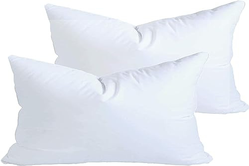 MoonRest® Synthetic Down Alternative 12x16 Lumbar Pillow Insert Form, for Decorative Throw Pillow, Sofa, Cushion and Bed Pillow - Pack of 2- Size 12“X 16”