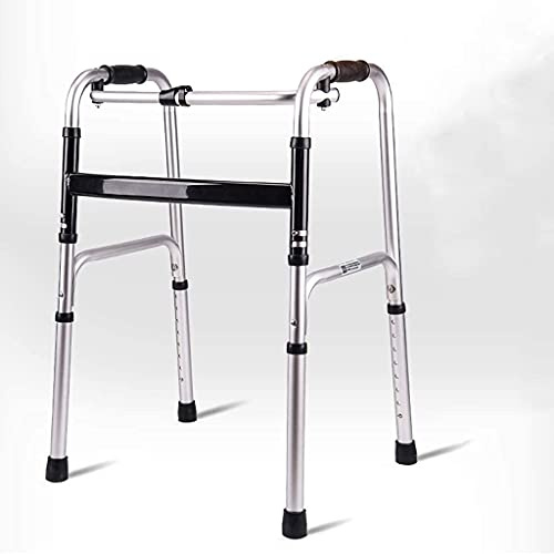 Gehhilfen für Senioren Gehhilfe, leichtes zusammenklappbares Gehgestell mit 2 Rädern, Sitz und Tasche, höhenverstellbarer Rollator, langlebige Mobilitätshilfe (Größe: mit Rädern + Tasche) Interessant