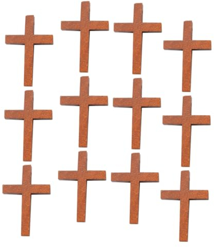 PRETYZOOM 50 Stück Holzkreuz Anhänger aus Braunem Holz Leicht und Verschleißfest Kreative Kleiner Kreuzanhänger zur Dekoration für Halsketten und Schmuck Selbstgemacht