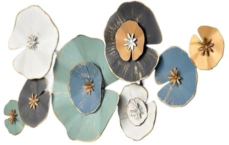 Wandskulpturen Wanddeko Wandornament Metall-Wanddekoration, Große 3D-Metall-Wandkunst, Dekorationen, Blütenblatt-Dekor, Für Aufhängen Für Wohnzimmer, Schlafzimmer, Büro, Zuhause Wandschmuck Wanddekora