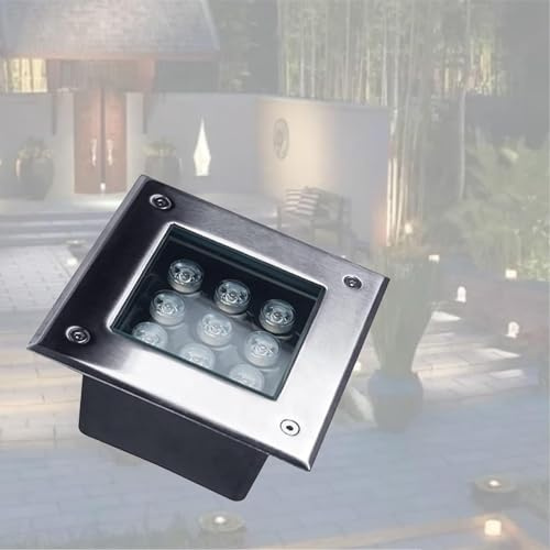 Luces LED Para Paisajes En El Suelo - Luces LED Para Pozos De Bajo Voltaje, Lámpara Enterrada Cuadrada Para Exteriores, Foco LED Impermeable IP67, Luz LED Empotrable Para Exteriores(White,24W(85-265V)