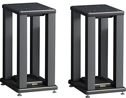 Pieds d'Enceintes 2pcs Supports d'enceintes d'étagère, Colonne à Cadre en Acier de 5 × 5 cm d'épaisseur, Peut contenir des Haut-parleurs Satellite et Petits Haut-parleurs Surround, pour la Maison/Bure