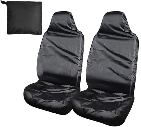 Dokeno 2 Pezzi Coprisedile Auto Anteriore Impermeabile, Universali Protezione del Sedile Anteriore con 1 Tasca con Cerniera Coprisedile Auto Seduta Protezione per Animali Domestici