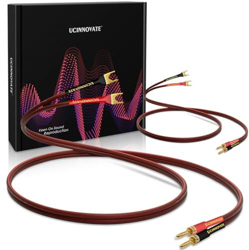 2 Pack HiFi Speaker Jumper Cables, 3m/9.8FT 14AWG HiFi OFC Speaker Jumper Wire with Banana Plugs, Audiophile Oxygen-Free Speaker Cables for Amplifier Audio, Home Theater, Sub, Vintage Speakers Amp
