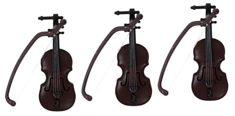 TOYANDONA 3stücke Teiliges Mini Violin Modell Aus Dekoratives Puppenhaus Zubehör Für Realistische Szenen Und Nostalgische Atmosphäre