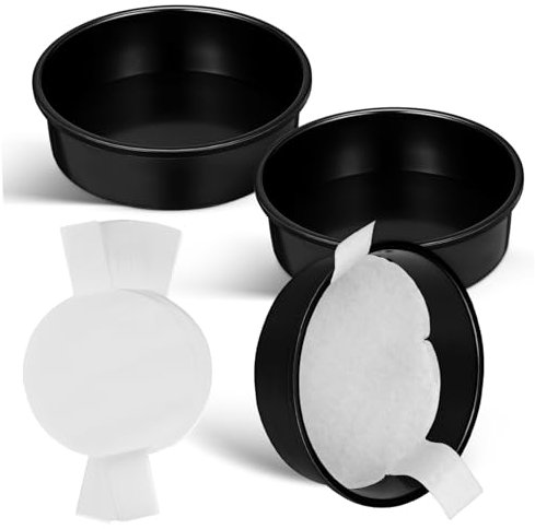 DINHEAROM 3piezas Moldes Para Pasteles Redondos Antiadhesivos Papel Pergamino Para Hornear Tartas y Postres Casa