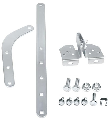 Xadnitu Heavy Duty Garage Door Opener Curved Arm with Reinforcement Bracket Parts, for Residential Garage Doors Operation, Replacement and Connection, Silver