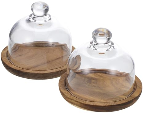 Alipis Cake Stand 2 Stück und Glas mit Runder Kuchenplatte und Kuppel Eleganter Tortenständer für Haus und Partys Praktische und Attraktive Präsentation