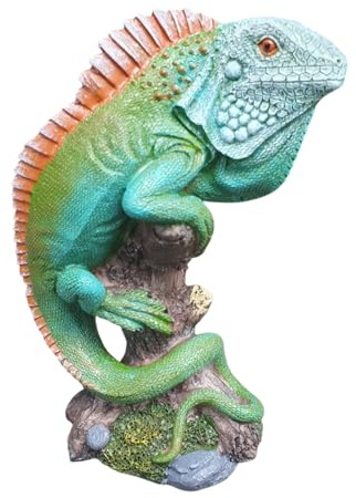 Aspinaworld Trädgårdsfigur Leguan på en gren 16 cm, trädgårdsfigur, väderbeständig dekoration