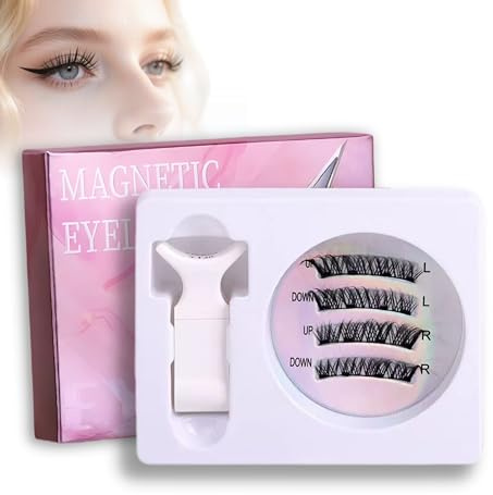 Magnetic Eyelashes With Applicator,False Eyelashes Magnetic Natural Look,Fake Eyelashes，Reusable Magnetic Lashes No Glue & Easy wear