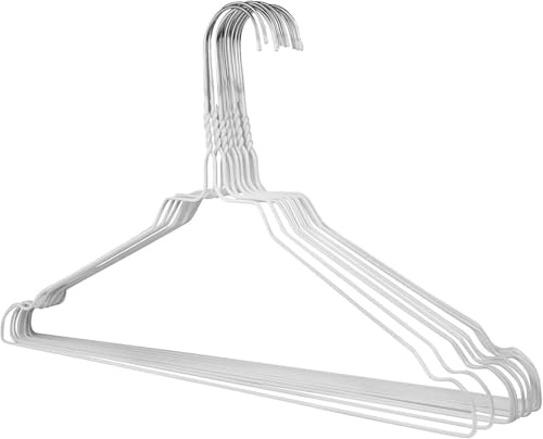 RSR Hangers Drahtbügel Kleiderbügel aus Metall 20 Stück Weiß Metallkleiderbügel Set Drahtkleiderbügel Metall Draht Hosenbügel Verzinkt Platzsparend Hochwertige Pulverbeschichtung 40 cm