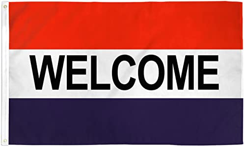 Flag Bienvenue Rouge Blanc Bleu Décoration Drapeau Pirate Œillets En Laiton Dans Garden Flag Pour Jardin L'Extérieur Home 3X5Ft