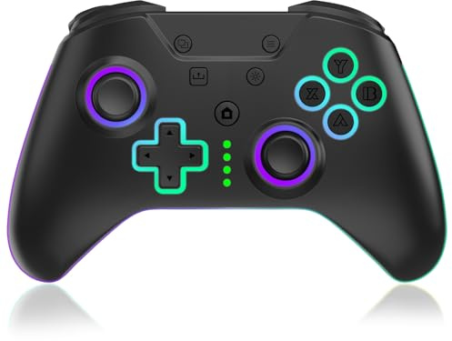 Xbox Controller Wireless für Xbox One, Xbox Series X/S,Xbox One X/S,Schwarz | 2.4GHz RGB LED Licht Wireless Controller mit 3.5mm Kopfhörerbuchse