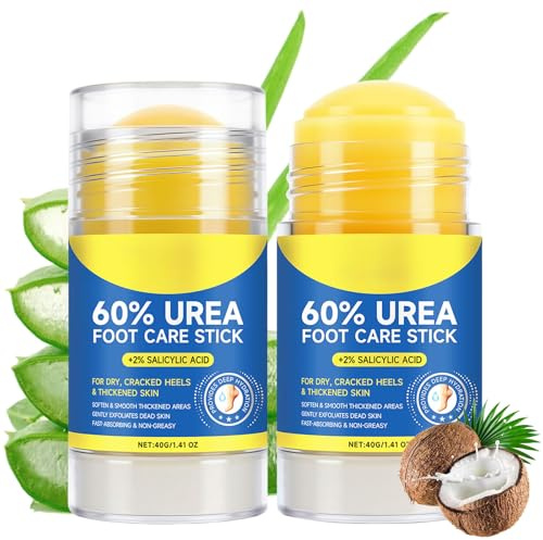 ARCHIDATE 60% Urea Cream Stick with 2% Salicylic Acid, Foot Balm Stick for Dry Cracked Feet, Knees, Elbows, Hands, Callus Remover, Soften Dead Skin, Intensive Hydrating Cracked Heel Balm for Dry Skin