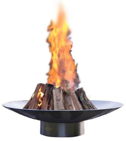 Braciere robusto, braciere in acciaio, braciere rotondo in acciaio inox per esterni a legna, grandi caminetti per esterni, terrazze, feste, falò, barbecue(Black,80CM/31.5IN)