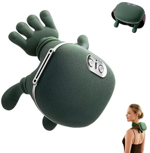Siasoo - Massaggiatore per collo, collo N7, massaggiatore cervicale per mani, spalle e collo, massaggio elettrico per tessuti profondi 3D con regolazione a 3 velocità per uomini e donne (verde)