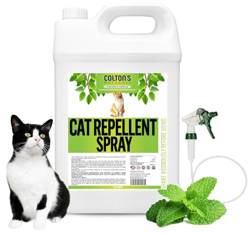 Cat Repellent Spray Outdoor & Indoor (128 OZ) Keep Cats Away, Training Tool, Yard Furniture Garden Deter Cats. Ready to Use