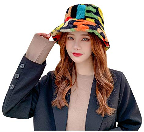 Generisch Cap Selbst Gestalten Warmer Fischerhut für Damen, Dickes Becken, Tie-Dye-Samt, Plus Baseballmützen Alkohol Accessoires (Multicolor, One Size)
