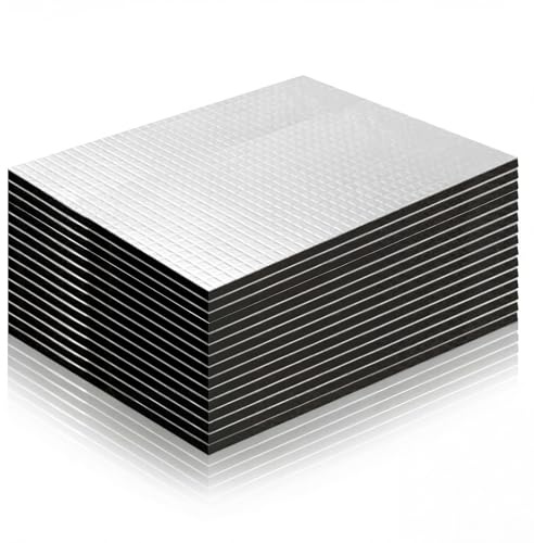Eulihent 15 Pezzi Pannello Isolante Termico Insonorizzazione Auto 250x180x5mm Isolante Termico Adesivo per Isolamento Acustico, Ignifugo, Impermeabile