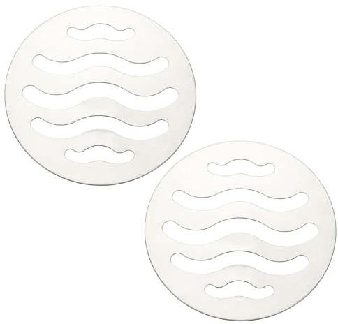 QUARKZMAN 2 Pcs Copri Scarico Rotondo, Griglia In Acciaio Inox Per Doccia Cattura Capelli Per Piccoli Prati, Copri Scarico Bagno, Scarichi Pavimento Cucina, Colore Argento (3.5 Pollici)