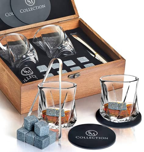 EMCOLLECTION Whiskey Glasses | Whiskey Stone for Him, Men & Women