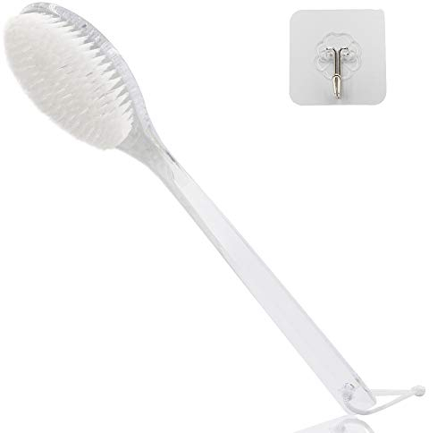Mczcent Rückenbürste mit Kunststoff Langem Stiel, Trockenbürste Körperbürste Plastik Lang Dusche Bath Back Dry Body Exfoliating Brush Duschbürste Rücken Kunststoff Badebürste für Peeling und Massage