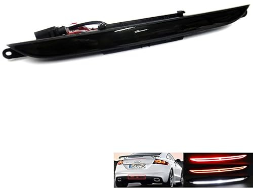 RZG Schwarze LED-Heckstoßstange, Nebelscheinwerfer, Rückfahrscheinwerfer, drittes Bremslicht, Tagfahrlicht Für 2006-2014 TT MK II 8J