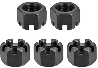 DTGN M18x1.5mm(DxP) Sechskant Schlitzmuttern - 5Pack - Gut für Maschinen Reparatur - Kohlenstoff Stahl Geschwärzte Sechskant Muttern - Schwarz