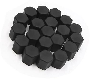 Motoforti 20pcs 15mm Rubber Car Wheel Tire Tyre Nut Screw Lug Cover Caps Black Long-lasting