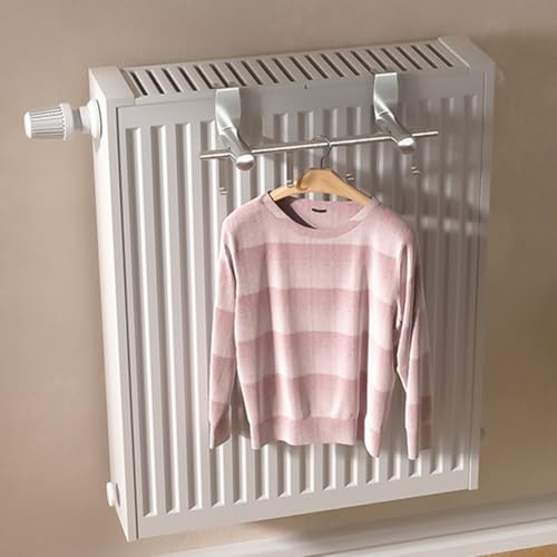 HpLive Edelstahl Handtuchhalter ，Handtuchhalter Heizung für Heizkörper Verstellbar Handtuchtrockner Heizung Handtuchstange Badheizkörper Wäscheständer Belastbar bis 10kg(60cm)