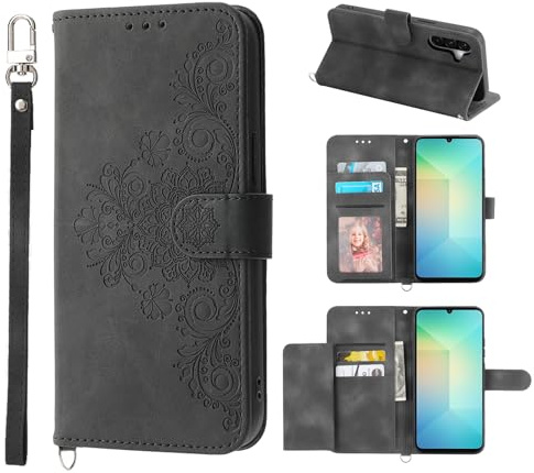 Auslbin Coque pour Samsung Galaxy A26 5G 6.7 Couverture De Étui De Protection avec 5 Emplacements De Carte Portefeuille Mobile en Cuir PU De Style Vintage, Noir