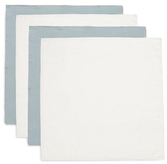 Jollein muslinduk baby – havsgrön/elfenben – 4-pack – 70 x 70 cm – 100% bomull – spottdukar baby – OEKO-TEX certifierad