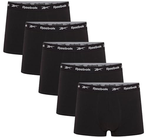 Reebok Boyes Boxers för män | 5-pack sportshorts, andningsbara och töjbara bomullsunderkläder för män | Multipack boxershorts