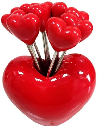 Brxmpn Lot de 10 Fourchettes À Fruits en Acier Inoxydable 1 Support Rose, Utilisation Répétée De Fourchettes À Dessert, Fourchettes À Fruits Créatives, Fourchettes À Salade, Pics À Nourriture, Pic À