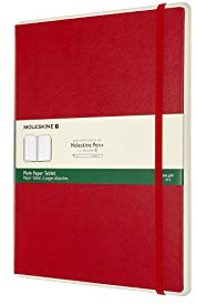 Moleskine Smart Notebook Paper Tablet, Taccuino Digitale con Pagine Bianche e Copertina Rigida, Notebook Adatto alla Pen+ Moleskine Formato Extra Large 19 x 25 cm, Rosso, 176 Pagine
