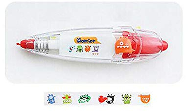 SUPERTOOL Stylo correcteur décoratif, mignon, motifs vifs, monstre, pour bricolage/école/décoration (1 pièce)