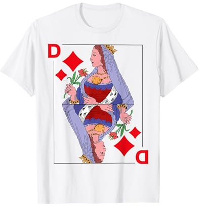 Spielkarte Dame Queen Karo Karte Kostüm Fasching Gruppen T-Shirt