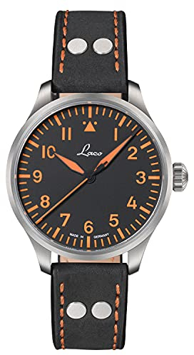 Laco Fliegeruhr, Automatikuhr, Edelstahlgehäuse, Saphirglas, 5 bar, Made in Germany