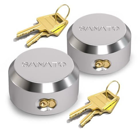 SANATO Hidden Shackle Padlocks Keyed Alike Padlocks, Solid Steel Trailer Door Locks for Cargo, Safety Van Lock (2 Packs with 4 Keys)