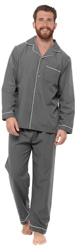 Lora Dora Strong Souls Mens Traditional Pyjamas Charcoal Medium