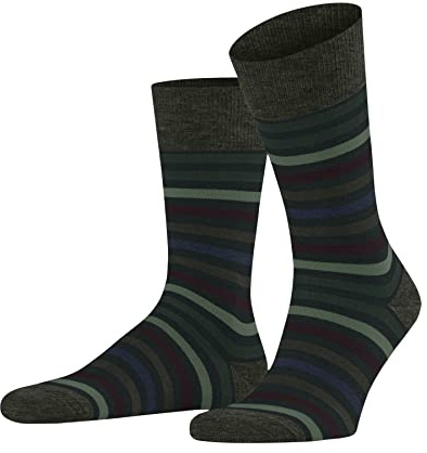 FALKE Tinted Stripe M So laine coton fantaisie 1 paire, Chaussettes Homme, Vert Wald 7992, 39-42