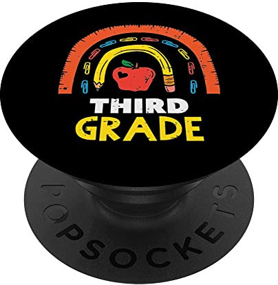 Mela Rainbow Terza Grado 3 ° Primo Giorno Di Scuola Insegnante PopSockets PopGrip Intercambiabile