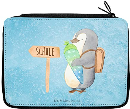 Mr. & Mrs. Panda Federmappe Pinguin Schultüte - Geschenk, Schulranzen, Grundschule, Federmäppchen Bedruckt, Einschulung, Kind, Geschenk zur
