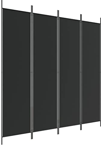 vidaXL Divisorio a 4 Pannelli Nero 200x200 cm in Tessuto