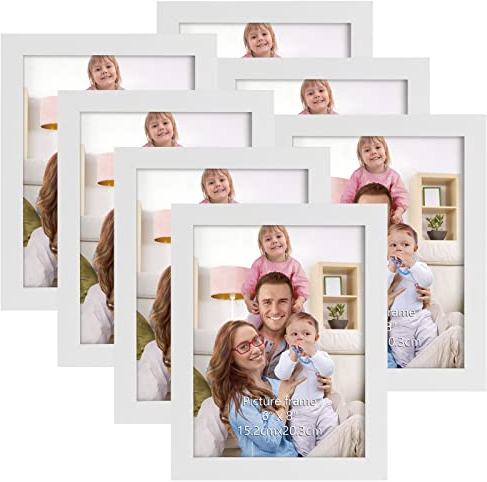 Giftgarden 7 Stück Bilderrahmen 15x20 Weiß, Fotorahmen Collage Set für 20x15 cm Fotos und Bilder, Wand- oder Tischaufsteller für Wohnzimmer Schlafzimmer Büros