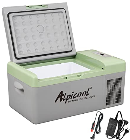 Alpicool Y16T 15L Kühlbox 12v Mini Kühlschrank Elektrische Kompressor Auto kühlschrank Camping Gefrierbox Klein Tragbare für Auto, LKW, Boot, RV